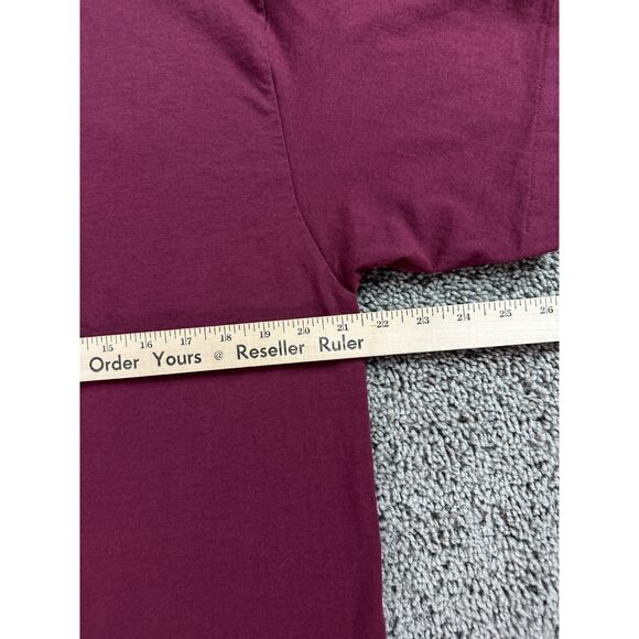 VTG 90s Reebok Shirt Mens L Maroon Blue Single Stitch Short Sleeve USA Made - Picture 9 of 10